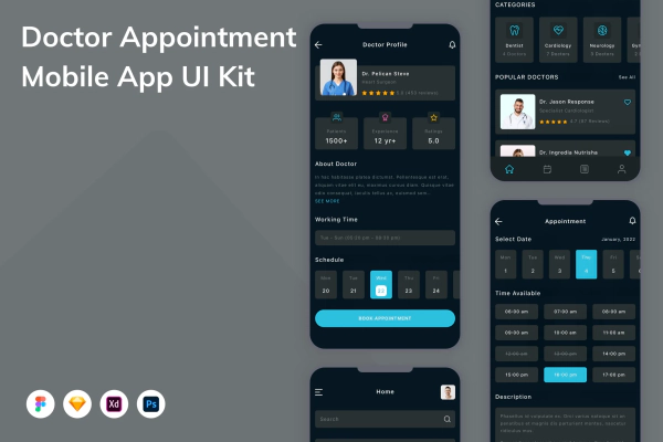 Doctor Appointment Mobile App UI Kit