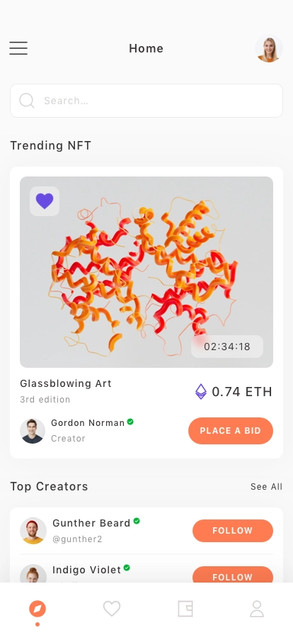 NFT Marketplace App UI Kit - Screenshot 2