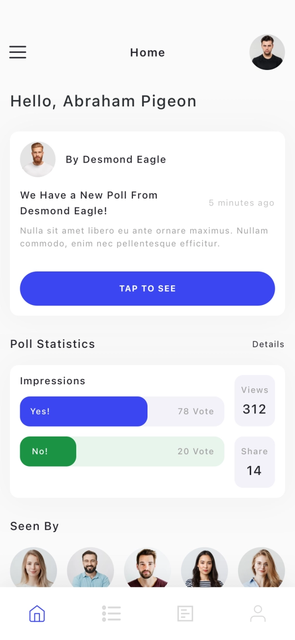 Polling Mobile App UI Kit - Screenshot 1