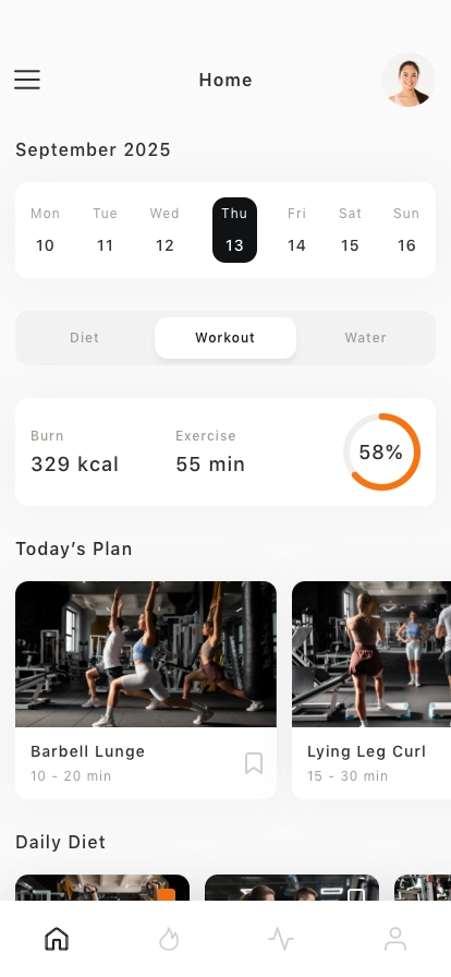 AI Fitness Mobile App UI Kit - Screenshot 1