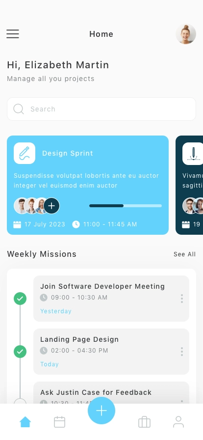 Project Management Mobile App UI Kit - Screenshot 2
