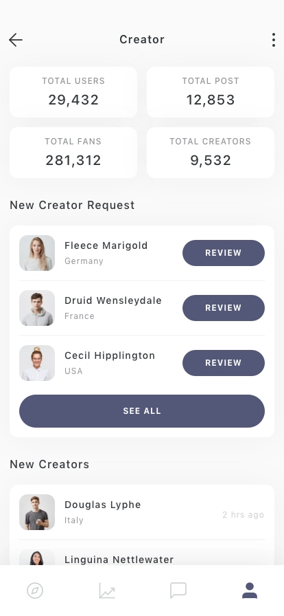 Creator & Fans Mobile App UI Kit - Screenshot 4