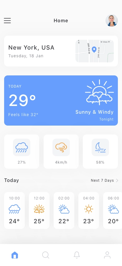 Weather & Forecest Mobile App UI Kit - Screenshot 1