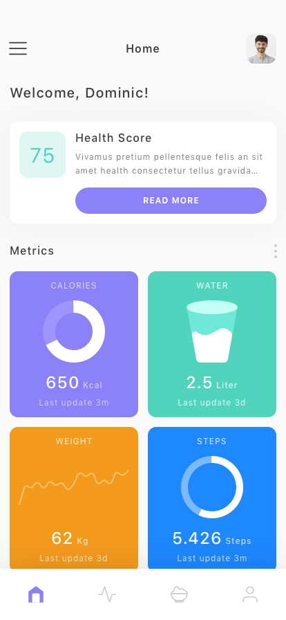 Health Fitness Mobile App UI Kit - Screenshot 1