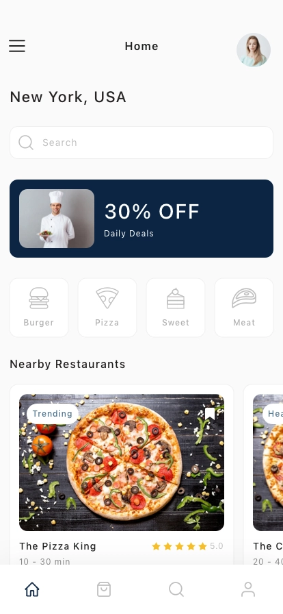 Food Service & Delivery Mobile App UI Kit - Screenshot 1