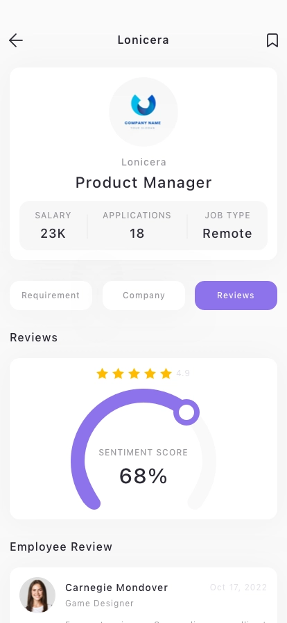 Job & Freelancer Finder Mobile App UI Kit - Screenshot 2