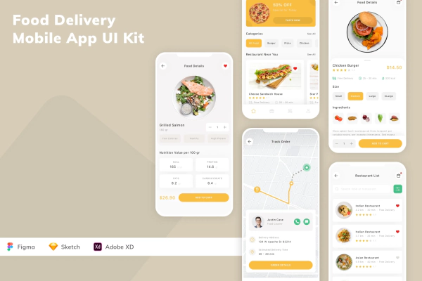 Food Delivery Mobile App UI Kit