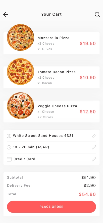 Pizza Delivery App UI Kit - Screenshot 4