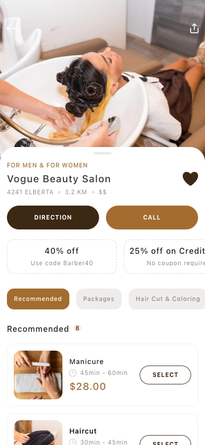 Beauty & Hair Salon Mobile App UI Kit - Screenshot 4