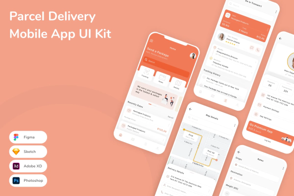 Parcel Delivery Mobile App UI Kit