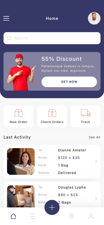 Shipping Mobile App UI Kit - Screenshot 1
