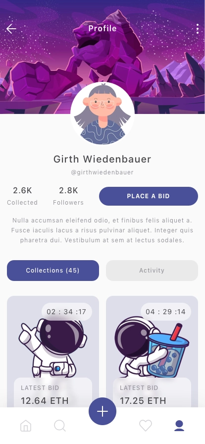 NFT Market Collection Mobile App UI Kit - Screenshot 4