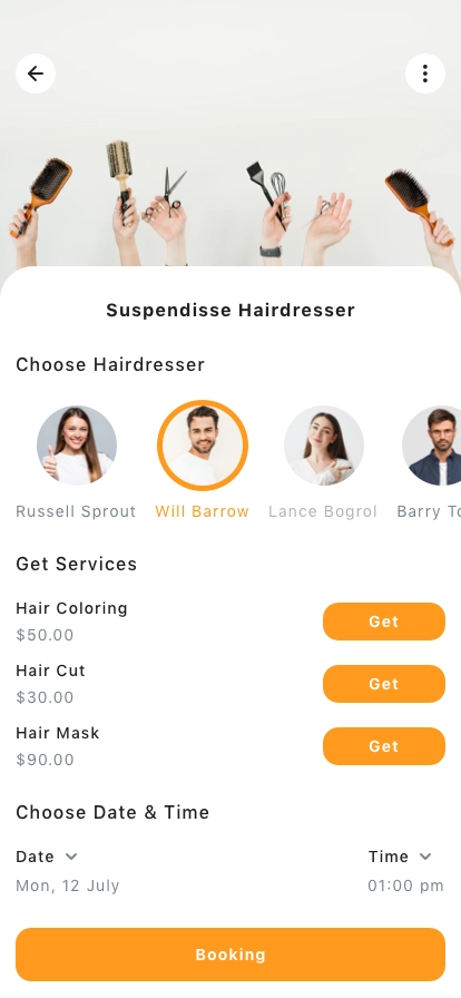 Hairdresser & Hair Salon Reservation App UI Kit - Screenshot 2
