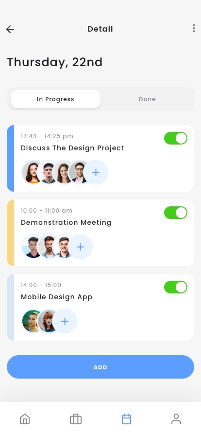 Manage Meetings & Tasks App UI Kit - Screenshot 4