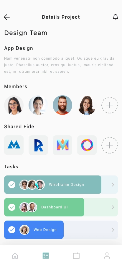 Project Management Mobile App UI Kit - Screenshot 5