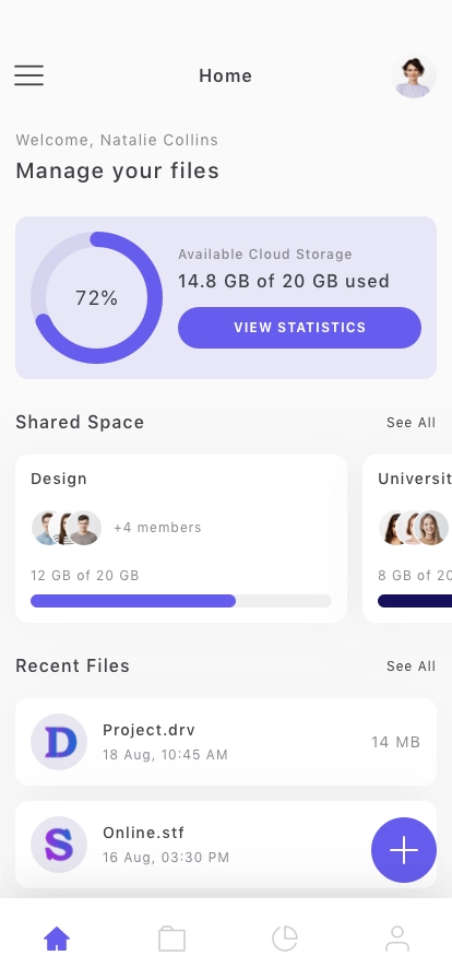Online Storage Mobile App UI Kit - Screenshot 1