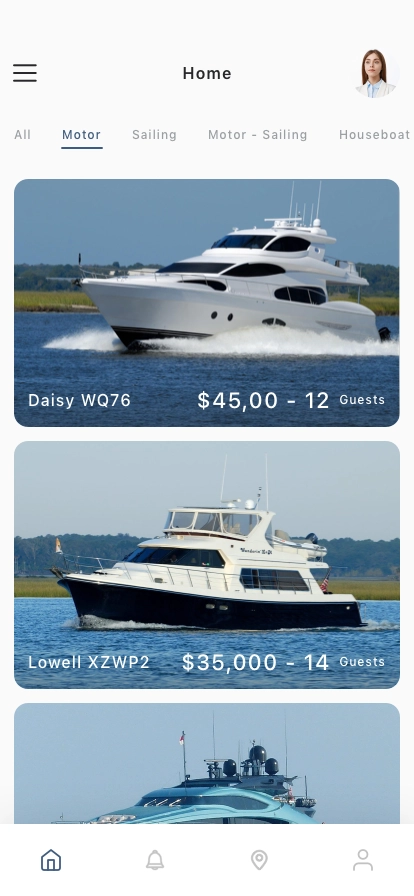 Luxury Yacht Reservation Mobile App UI Kit - Screenshot 2