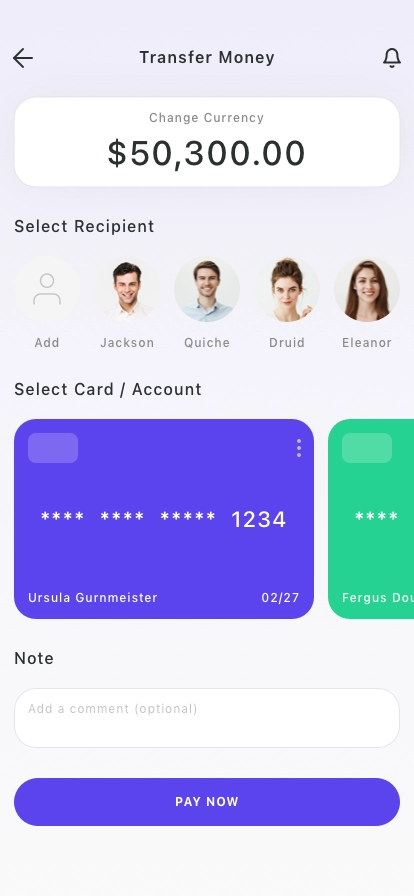 Transfer & Payments Mobile App UI Kit - Screenshot 5