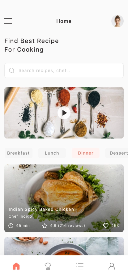 Cooking Recipe App UI Kit for Figma, Sketch & XD | UIworkshop