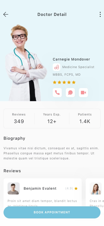 Online Doctor Appointment Mobile App UI Kit - Screenshot 5