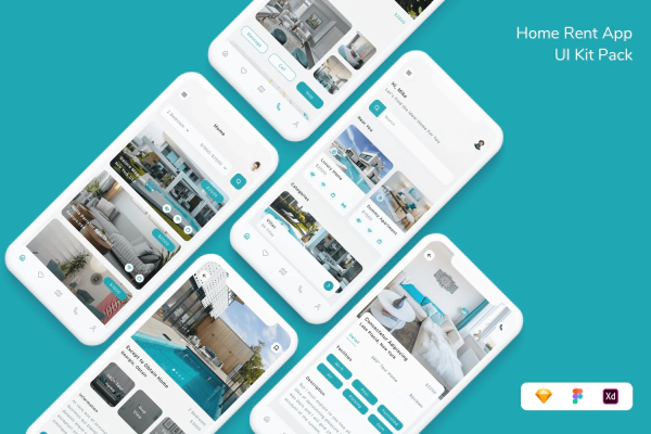 Home Rent App UI Kit Pack