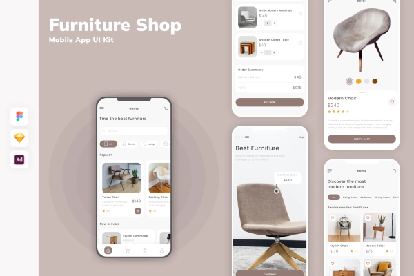 Furniture Shop Mobile App UI Kit