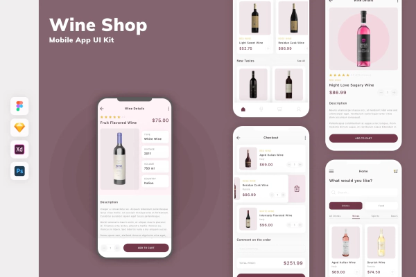 Wine Shop Mobile App UI Kit