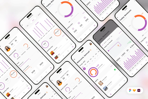 Activity Tracker Mobile App UI Kit