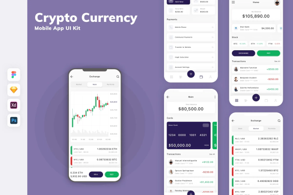 Crypto Currency Mobile App UI Kit