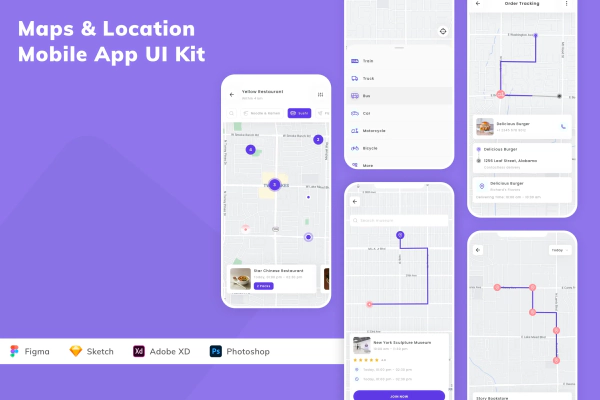 Maps & Location Mobile App UI Kit
