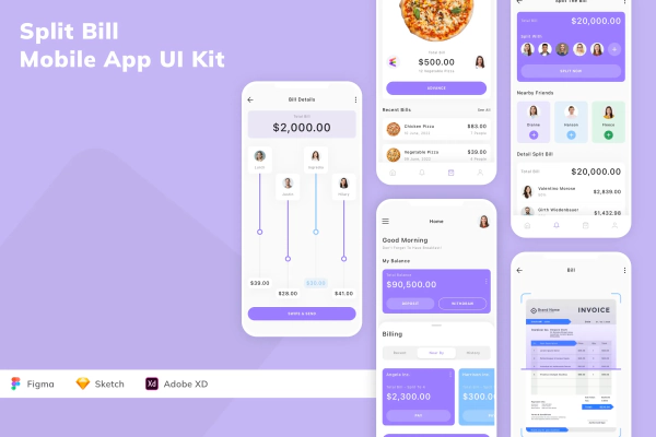 Split Bill Mobile App UI Kit
