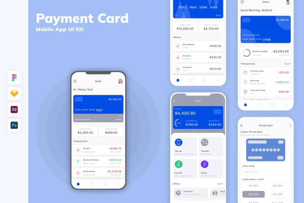 Payment Card Mobile App UI Kit