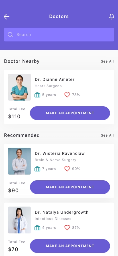 Doctor Appointment App UI Kit - Screenshot 2