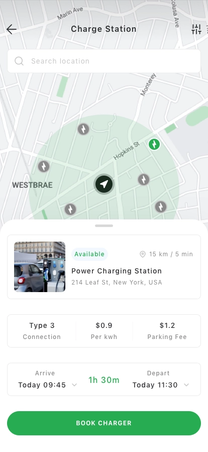 Car Charging Mobile App UI Kit - Screenshot 2