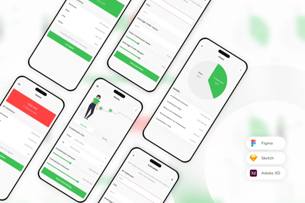 ROI & Investment Calculator Mobile App UI Kit