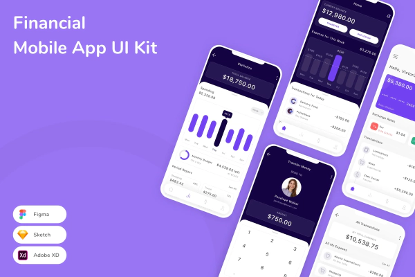 Financial Mobile App UI Kit