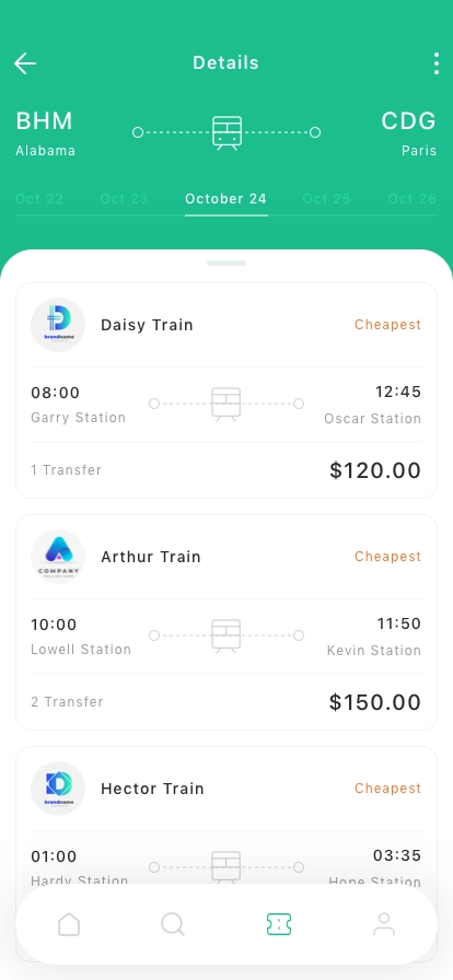 Train Booking Mobile App UI Kit - Screenshot 2