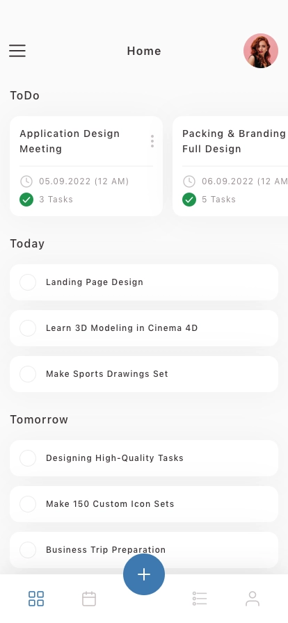 ToDo List Mobile App UI Kit - Screenshot 1