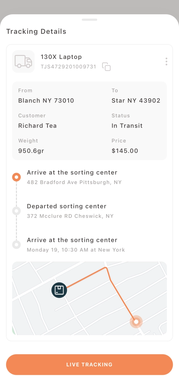 Package Tracker Mobile App UI Kit - Screenshot 2