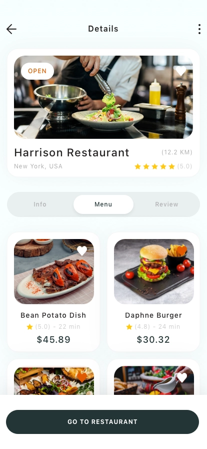 Restaurant Search Mobile App UI Kit - Screenshot 2