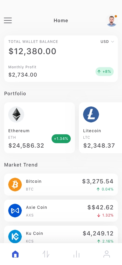 Crypto Exchange Mobile App UI Kit - Screenshot 1