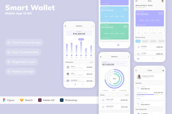 Smart Wallet Mobile App UI Kit