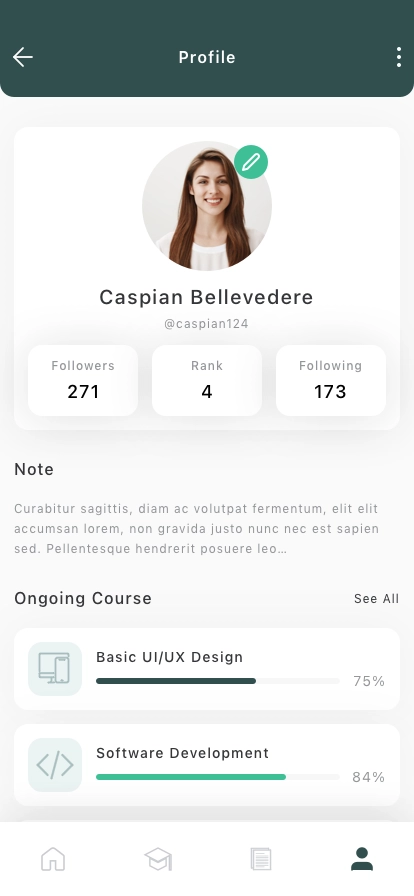 Learning Mobile App UI Kit - Screenshot 5