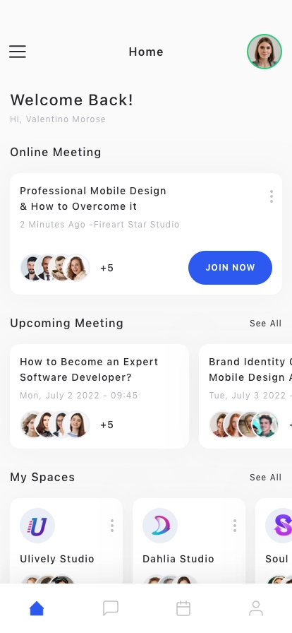 Audio & Voice Meeting Mobile App UI Kit - Screenshot 2