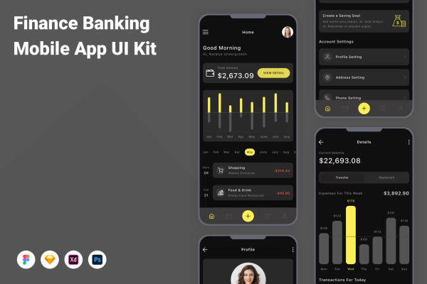 Finance Banking Mobile App UI Kit