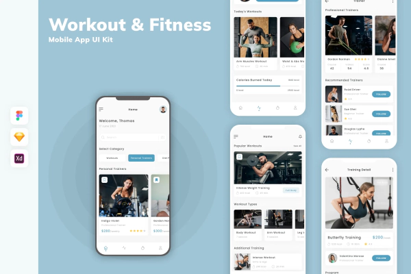 Workout & Fitness Mobile App UI Kit