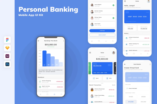 Personal Banking Mobile App UI Kit