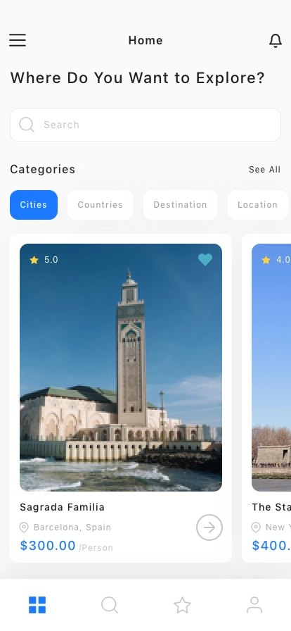 Travel & Tour Mobile App UI Kit - Screenshot 1