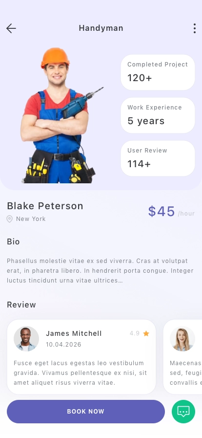 Handyman Service Mobile App UI Kit - Screenshot 5