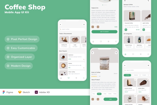 Coffee Shop Mobile App UI Kit